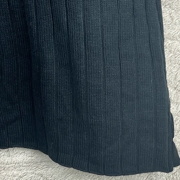 Vintage witchy whimsigoth Black Sleeveless Knit Cardigan Medium Ruffled Ribbed - Picture 9 of 12